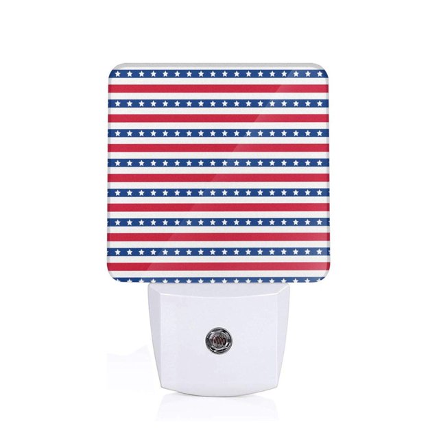 Daiia American Patriotic Stars And Stripes Pattern Plugin LED Backlit