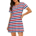 thumbnail image 1 of Daiia American Patriotic Stars And Stripes Print Women's Nightshirt Soft Nightgowns for Women Short Sleeve dress Short-sleeved Sleepwear, 1 of 6