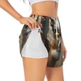 thumbnail image 1 of Daiia American Wildlife Deer Forest Pattern Women's 2 in 1 Running Shorts - Lightweight Athletic Workout Gym Yoga Shorts Liner with Phone Pockets-Medium, 1 of 7