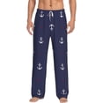 thumbnail image 1 of Daiia Anchor Heart Blue Men's Sleep Pant with Pockets and Drawstring,Pajama Pants-X-Large, 1 of 9