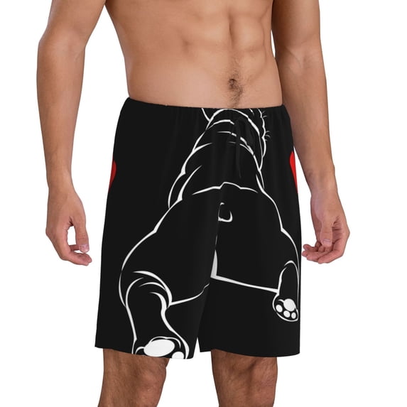Daiia Animal Bulldog Mens Woven Stretch Pajama Short,Short Pajama Pants-4X-Large
