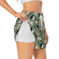 thumbnail image 1 of Daiia Animal Heads Pattern Women's 2 in 1 Running Shorts - Lightweight Athletic Workout Gym Yoga Shorts Liner with Phone Pockets-X-Large, 1 of 7