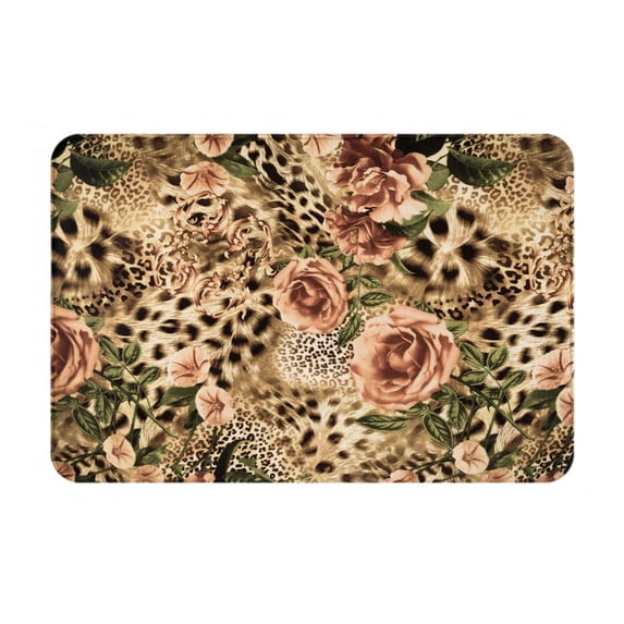 Daiia Animal Leopard Front Door Mat, Heavy Duty Durable Welcome Mat for Outdoor Indoor, Dirt Trapper Waterproof Super Absorbent Door Mat, 16" x 24"
