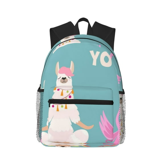 Daiia Animal Meditation School Backpack for Men Women, Unisex Large Waterproof Bookbag Schoolbag Casual Daypack for High School/College/Teens/Travel/Work Black