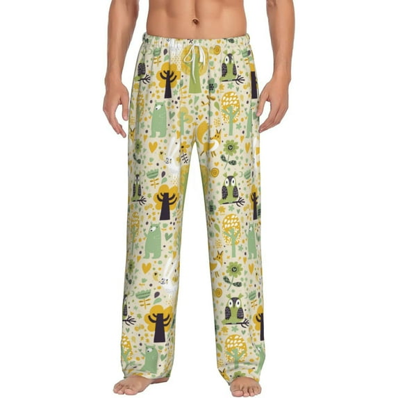 Daiia Animal Tree Men's Sleep Pant with Pockets and Drawstring,Pajama Pants-Medium