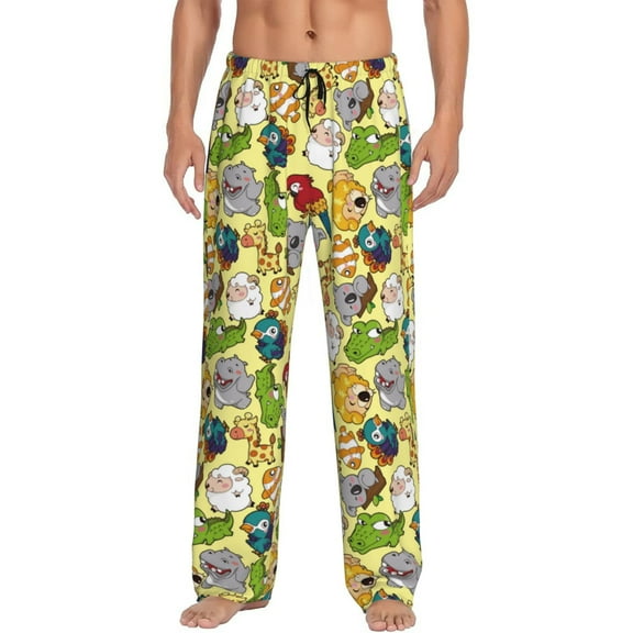 Daiia Animals Men's Sleep Pant with Pockets and Drawstring,Pajama Pants-Small