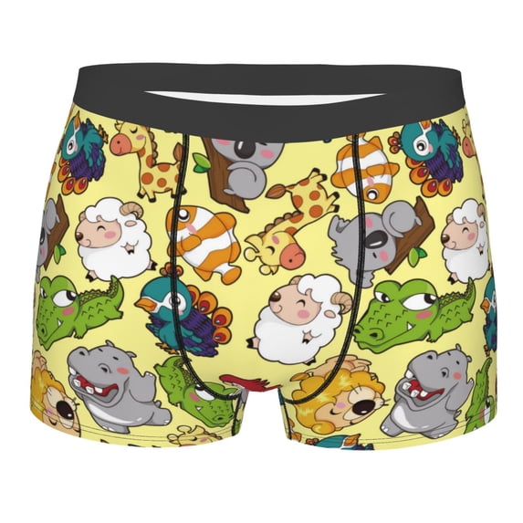 Daiia Animals Men's Underwear Boxer Briefs, Cotton Stretch Moisture-Wicking Underwear-XX-Large