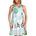 thumbnail image 1 of Daiia Animals Riding Across The Sky Print Women's Dresses 2025 Trendy Short sleeve Dresses Casual Baggy Flowy Maxi Sun Dresses, 1 of 7