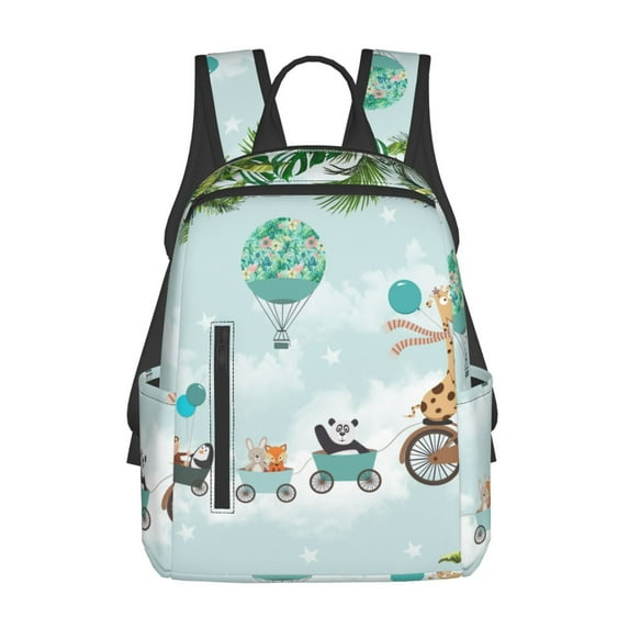 Daiia Animals Riding Across The Sky School Backpack for Men and Women Lightweight Backpack Durable Backpack Water-Resistant,Travel,Work Bag