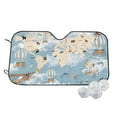 thumbnail image 1 of Daiia Animals Travel World Map Windshield Sun Shade for Car SUV Truck (Medium ), Car Sun Shade Windshield, Car Shades for Front Windows, Sunshade for Car Windshield, 1 of 7