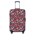 thumbnail image 1 of Daiia Apricot color Skull flower Luggage Cover, Thickened Washable Travel Luggage Covers, Elastic Unique Baggage Covers for 18-20 inch Luggage-Small, 1 of 9