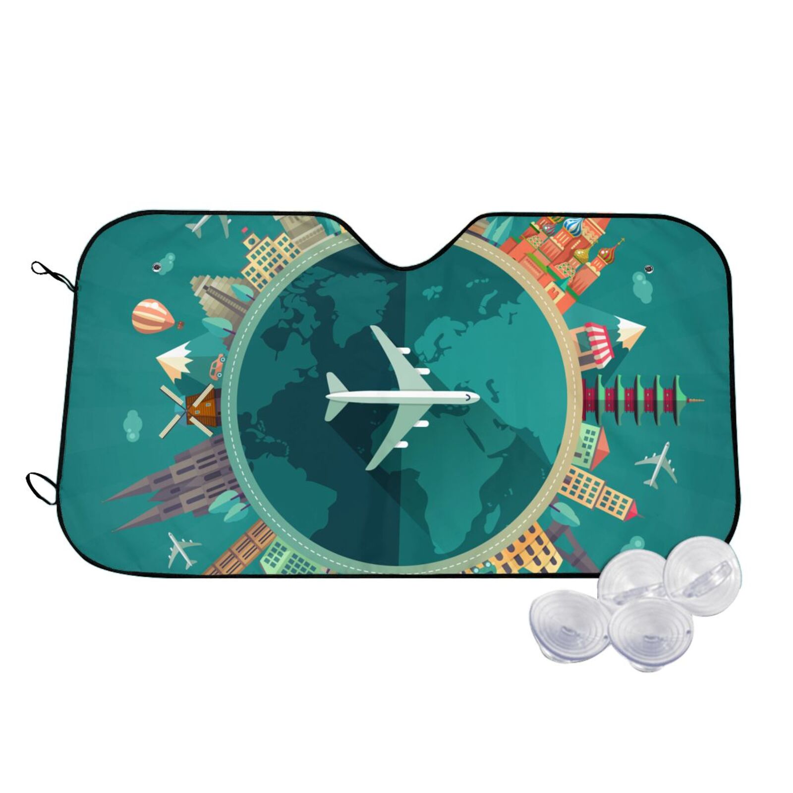 Daiia Around The Windshield Sun Shade for Car SUV Truck (Medium