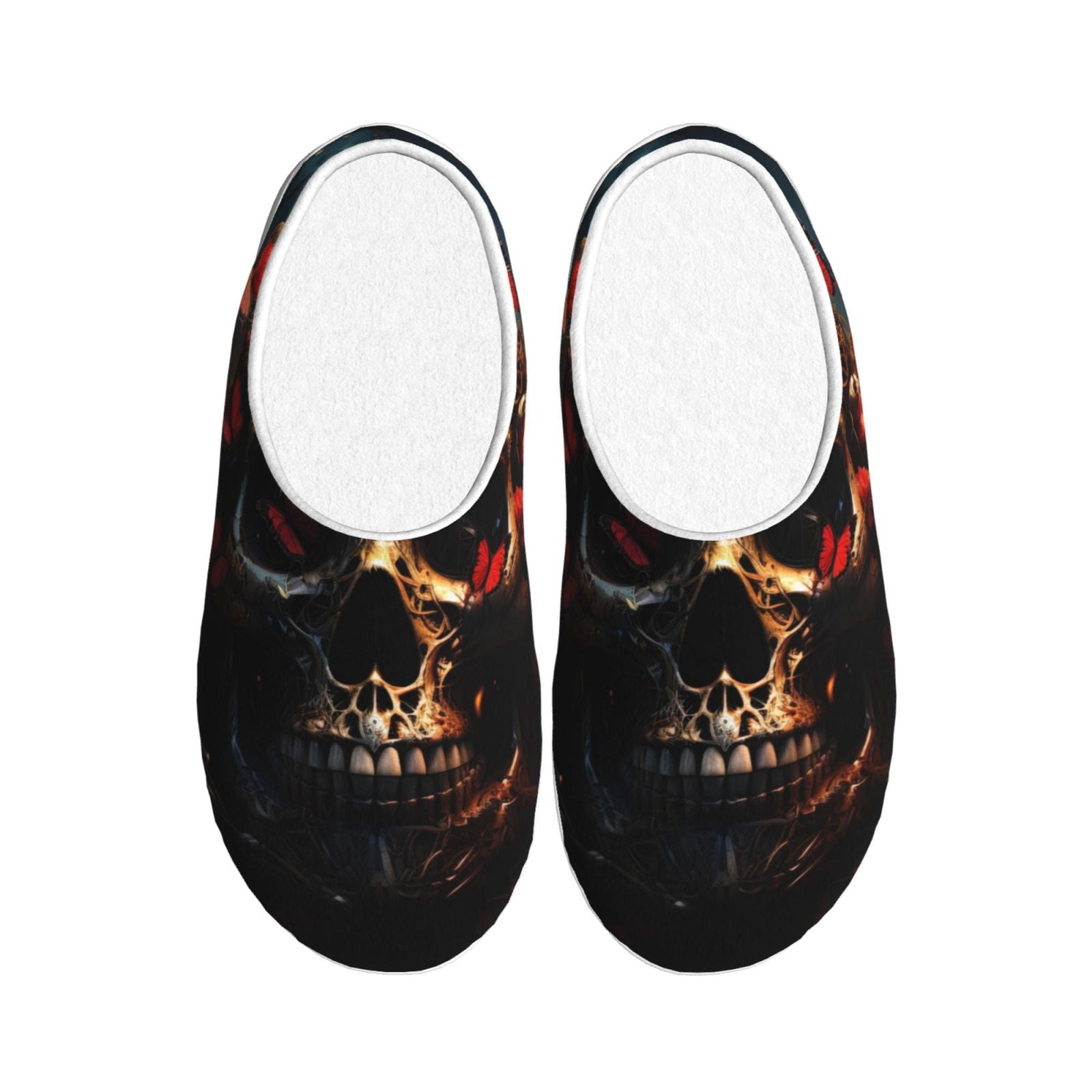 Sugar Skull Skeleton Girly Floral Pattern Print Premium Home Slippers main image 0