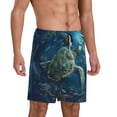 thumbnail image 1 of Daiia Artistic Turtle Earth Mens Woven Stretch Pajama Short,Short Pajama Pants-Small, 1 of 7