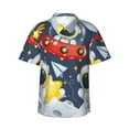 thumbnail image 1 of Daiia Astronaut And Space Hawaiian Shirt for Men Gentle Cotton Regular Short Sleeve Casual-Medium, 1 of 9