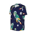 thumbnail image 1 of Daiia Astronaut Dinosaur and Space Mens Baseball Jersey Button Down Shirts Short Sleeve Sports Uniforms-4X-Large, 1 of 9
