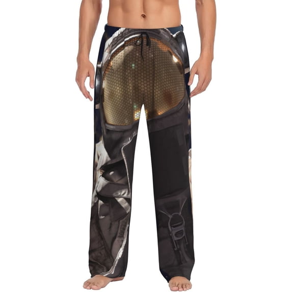 Daiia Astronaut Men's Sleep Pant with Pockets and Drawstring,Pajama Pants-Medium