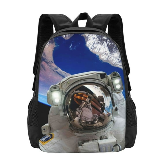 Daiia Astronaut in Outer Space Backpack for Men and Women -Durable Backpack Large Capacity, Water-Resistant Bag with Adjustable Straps and Laptop Compartment