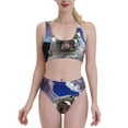 thumbnail image 1 of Daiia Astronaut in Outer Space printed 2 piece Swimsuit Bikinis for Women High Waisted Racerback Bathing Suits Summer Tummy Control Scoop Neck Swimwear-X-Large, 1 of 8
