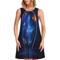 thumbnail image 1 of Daiia Astronaut Print Women's Dresses 2025 Trendy Short sleeve Dresses Casual Baggy Flowy Maxi Sun Dresses, 1 of 7