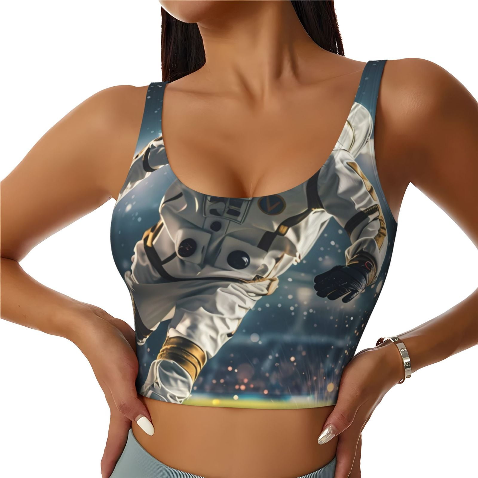 Planet Surface Galaxy Space Print Women Sports Bra main image 1