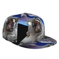 thumbnail image 1 of Daiia Astronaut in Outer Space print Flat Bill Hats Flat Brim Trucker Cap Baseball Cap Adjustable Classic Low Profile Hat Unconstructed Plain Cap, 1 of 9