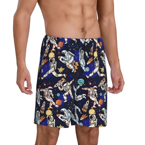 Daiia Astronauts in sport Mens Woven Stretch Pajama Short,Short Pajama Pants-Medium