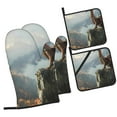 thumbnail image 1 of Daiia Autumn Dragon Mountain View Pattern Oven Mitts and Pot Holders 4 pcs Set,High Heat Resistant 500 Degree Extra Thicken Long Kitchen Cotton Oven Glove, 1 of 6
