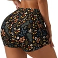 thumbnail image 1 of Daiia Autumn Floral Pattern Women's Workout Shorts Biker Shorts - High Waisted Workout Spandex Tummy Control Gym Running Yoga Shorts-XX-Large, 1 of 8