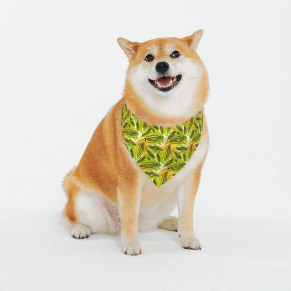 Daiia Autumn Harvest Cartoon Corn Print Pet Scarf, Adjustable Pet Bandana, Reflective Dog Bandana with Buckle, Durable Pet Accessory Fashionable Pet Neckwear-XX-Large