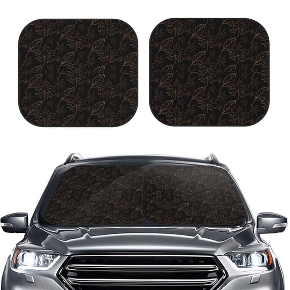 Daiia Autumn Leaves1 2PCS Car Windshield Sun Shade, Foldable Sun Shield for Car Front Window, Auto Sun Blocker Visor Protector Universal for Truck SUV Pickup-Small