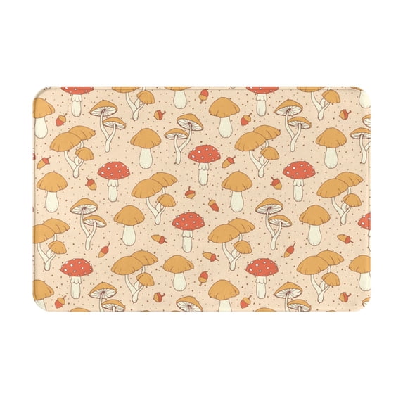 Daiia Autumn Mushrooms Front Door Mat, Heavy Duty Durable Welcome Mat for Outdoor Indoor, Dirt Trapper Waterproof Super Absorbent Door Mat, 16" x 24"