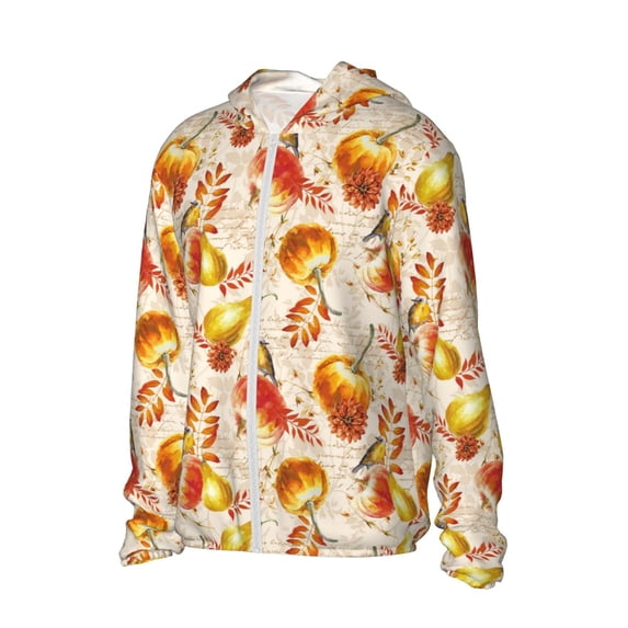 Daiia Autumn With Birds UPF 50+ Sun Protection Hoodie Jacket Lightweight Long Sleeve Sun Shirt for Women Men with Pocket Hiking Outdoor-X-Large