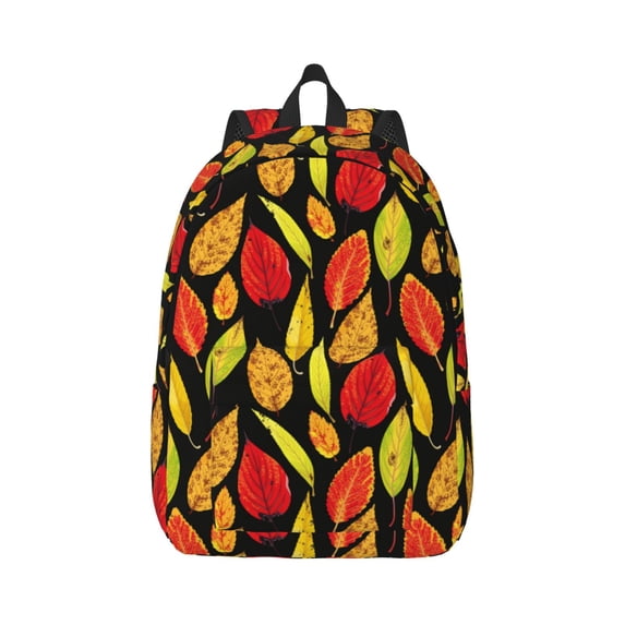 Daiia Autumn With Leaves Vintage Canvas Backpack for Men and Women ,Hiking Backpack,Travel Laptop Bag for School,Large Capacity Backpack-Medium