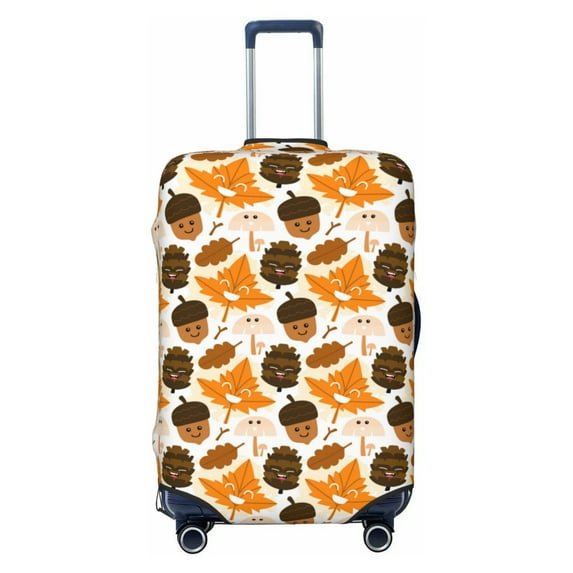 Daiia Autumn Woodland Characters Luggage Cover, Thickened Washable Travel Luggage Covers, Elastic Unique Baggage Covers for 18-20 inch Luggage-Small