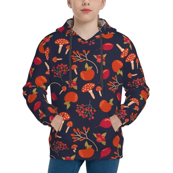 Daiia Autumnal Forest for Boys Fashion Hoodies & Sweatshirts with Kangaroo Pocket,Hooded Sweatshirt for Kid, Breathable& Moisture Wicking-Small
