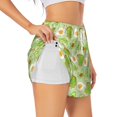thumbnail image 1 of Daiia Avocado And Toast Pattern Women's 2 in 1 Running Shorts - Lightweight Athletic Workout Gym Yoga Shorts Liner with Phone Pockets-Medium, 1 of 7