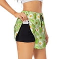 thumbnail image 1 of Daiia Avocado And Toast Pattern Women's 2 in 1 Running Shorts - Lightweight Athletic Workout Gym Yoga Shorts Liner with Phone Pockets-Small, 1 of 7