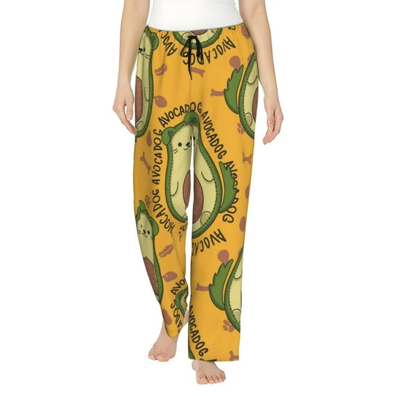 Daiia Avocado Dog Women's Sleep Pant with Pockets and Drawstring,Pajama Pants-X-Large