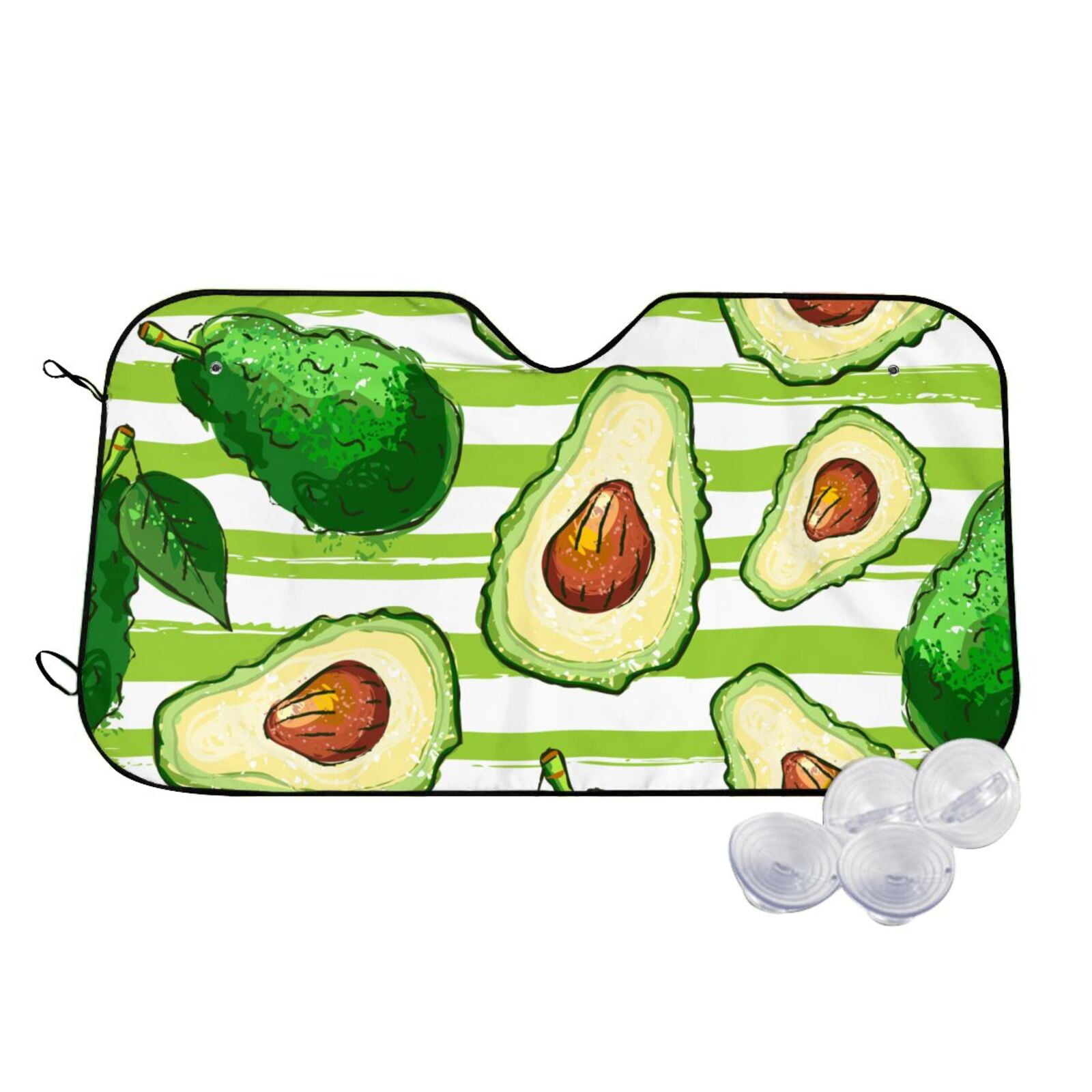 Avocado Yellow Patttern Print Car Sun Shade