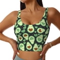 thumbnail image 1 of Daiia Avocado Heart Printed Women's Sports Bra, Breathable Activewear Bra with U-Back Design and Removable Pads, Comfortable and Supportive for Yoga, Workout-Large, 1 of 8