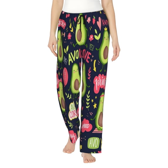 Daiia Avocado Love Women's Sleep Pant with Pockets and Drawstring,Pajama Pants-Small