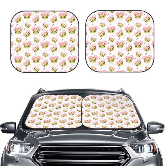 Daiia Avocado Lovers 2PCS Car Windshield Sun Shade, Foldable Sun Shield for Car Front Window, Auto Sun Blocker Visor Protector Universal for Truck SUV Pickup-Medium