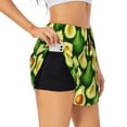 thumbnail image 1 of Daiia Avocado Pattern Women's 2 in 1 Running Shorts - Lightweight Athletic Workout Gym Yoga Shorts Liner with Phone Pockets-XX-Large, 1 of 7