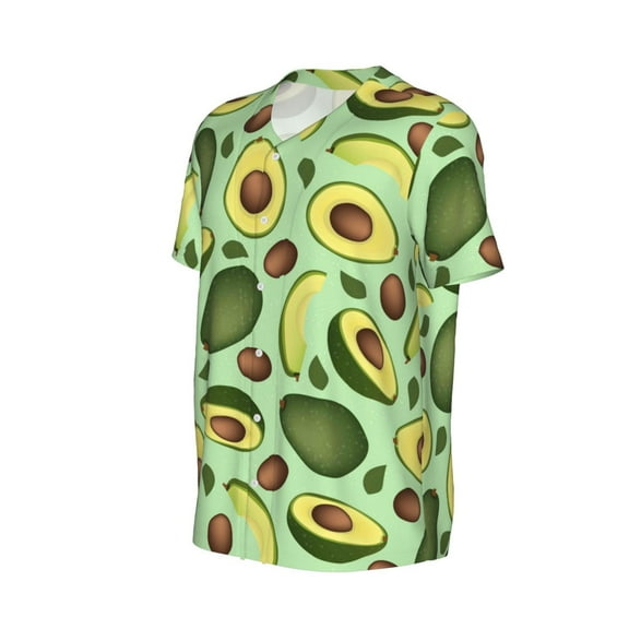 Daiia Avocado With Seeds Mens Baseball Jersey Button Down Shirts Short Sleeve Sports Uniforms-Small