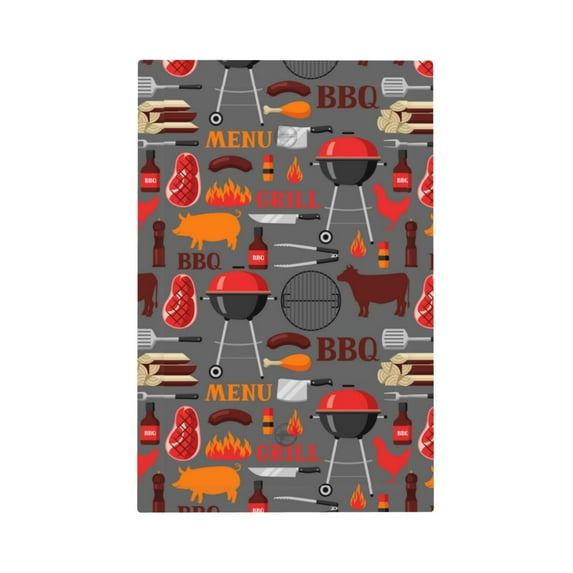 Daiia BBQ Icons Pattern Decorator Wall Plate Child Safe Outlet Cover, Switch and Outlet Covers,Size 1-Gang 5.0" x3.0" , Polycarbonate Thermoplastic-Style V