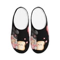 thumbnail image 1 of Daiia Baker Gnome Print Women’s Fuzzy Slippers Memory Foam Lightweight House Shoes Cozy Loafer Flannel House Shoes-35/36, 1 of 7