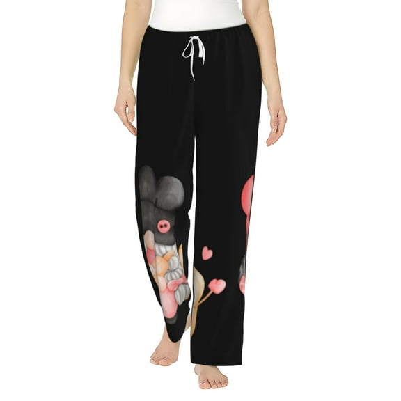 Daiia Baker Gnome Women's Sleep Pant with Pockets and Drawstring,Pajama Pants-Small