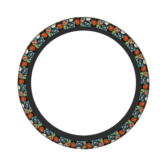 Daiia Balls Steering Wheel Cover Auto Steering Wheel Covers Breathable Anti-Slip Steering Wheels Car Interior Decor Accessories for Men Women Universal 15 Inch