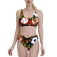 thumbnail image 1 of Daiia Balls printed 2 piece Swimsuit Bikinis for Women High Waisted Racerback Bathing Suits Summer Tummy Control Scoop Neck Swimwear-Medium, 1 of 8